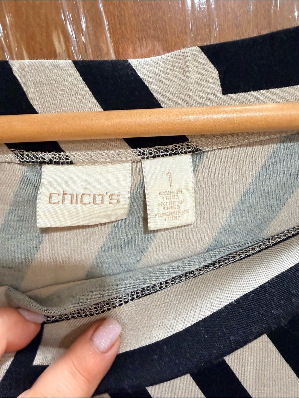 Chico's Black and White Geometric Circle Skirt - Picture 3 of 8